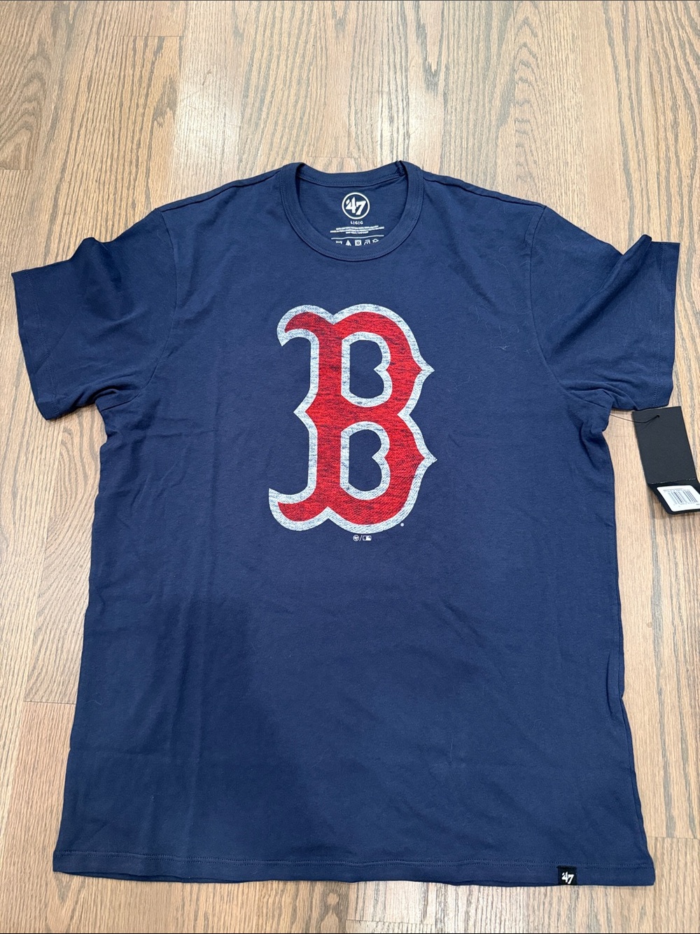 47 Navy Tee with Red and White Boston 'B' Graphic - New With Tags